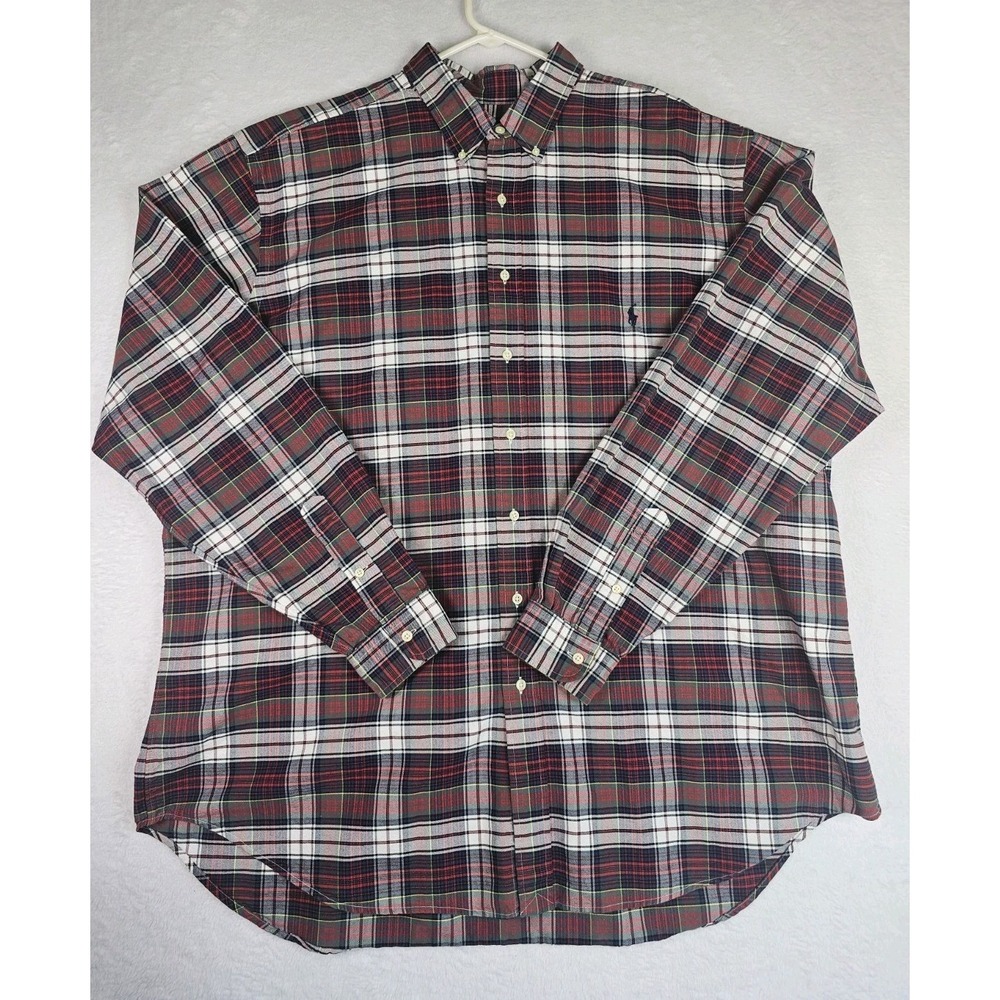 Ralph Lauren 2XLT Tall Plaid Button Down Shirt Mens Long‎ Sleeve